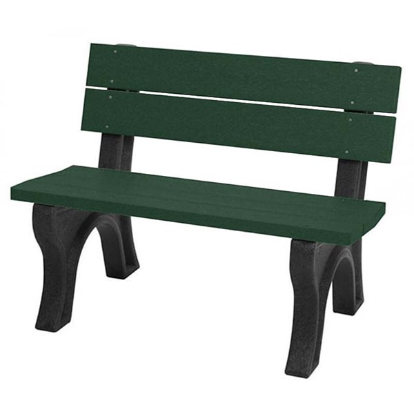 4 Ft. Recycled Plastic Bench With Back - 2 X 4 In. Slats - Portable