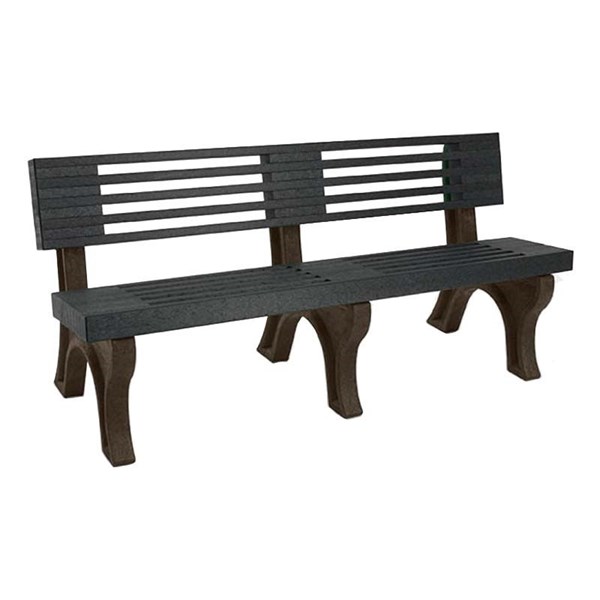 6 Ft. Recycled Plastic Bench With Back - Low Maintenance Portable