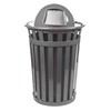 Trash Can with Dome Top - silver