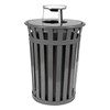 Trash Receptacle Round 36 Gallon Powder Coated Steel with Ash Top, Portable