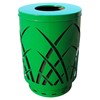 Sawgrass Trash Receptacle Round 40 Gallon Powder Coated Steel With Flat Top