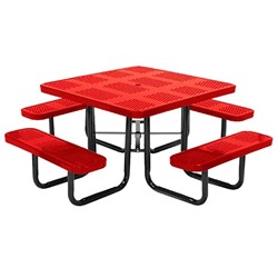 Square Thermoplastic Picnic Table - Perforated Style