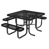 Square Thermoplastic Metal Picnic Table - 3 Seats - Ultra Leisure Style