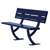 Acadia Powder Coated Steel Bench with Back