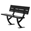 Acadia Powder Coated Steel Bench with Back