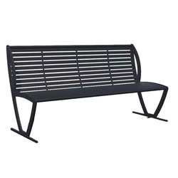 Zion 6 Ft. Powder Coated Steel Bench with Back