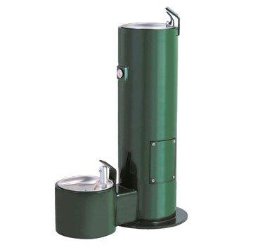 Cylinder Drinking Fountain With Pet Bowl