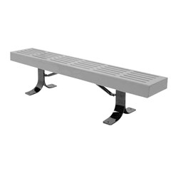 4 ft. Slatted Park Bench without Back - Plastic Coated Steel