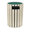 Picture of Dogipot 33 Gallon Round Trash Can with Bone Etching - Recycled Plastic - Portable 