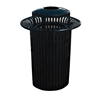 	32 Gallon Round Trash Can With Snuffer Top - Powder Coated Steel - Portable
