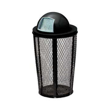 48 Gallon Metal Trash Basket With Dome Top	