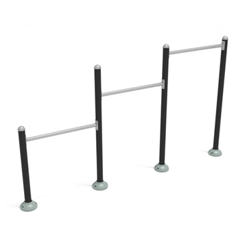 Triple Station Inclined Chin-up Bars Park Fitness Equipment