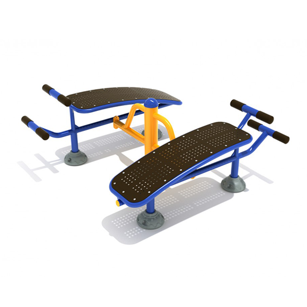 Double Station Sit Up Bench Outdoor Gym Equipment
