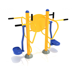 Double Station Pendulum Swing with Leg Lift Outdoor Gym Equipment