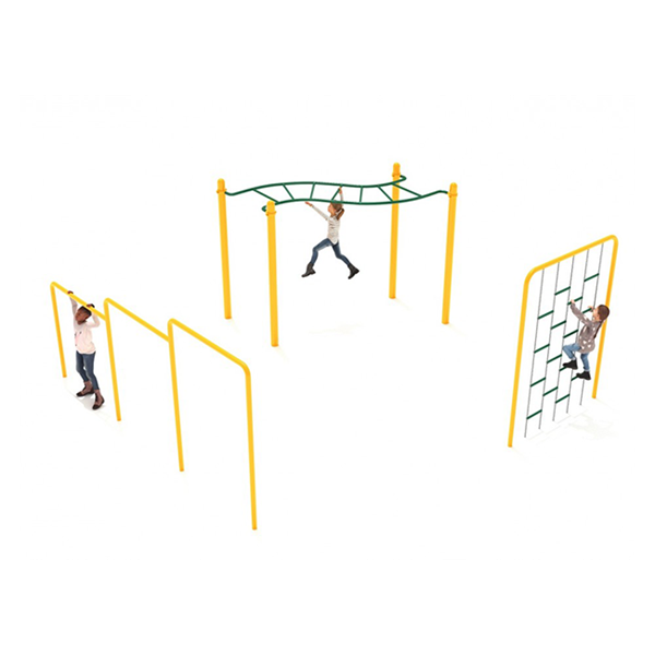 3 Piece Basic Kids Gym Course Outdoor Fitness Stations - Ages 5 to 12 Years