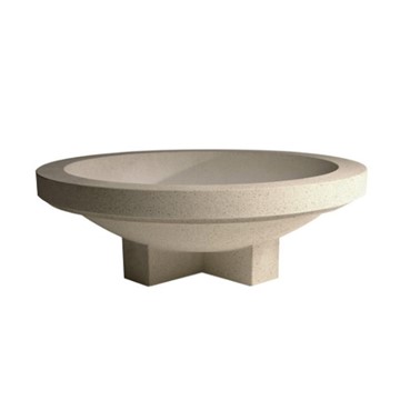 Concrete Dish Pedestal Planter
