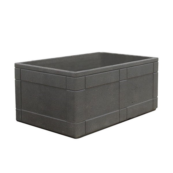 Etched Relief Concrete Box Planter 