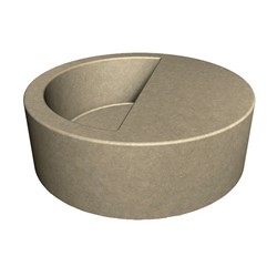 Round Concrete Planter Bench Combo