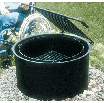 Wheelchair Accessible Double-Walled Fire Ring For Campgrounds - 370 Sq. Inch Cooking Surface