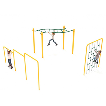 3 Piece Basic Kids Gym Course Outdoor Fitness Stations