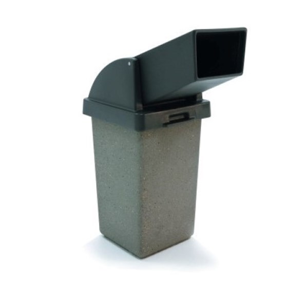 30 Gallon Concrete Trash Can With Drive-Up Top And Liner	