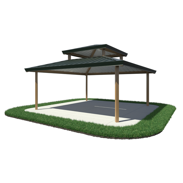 Square Double Tiered Shelter
