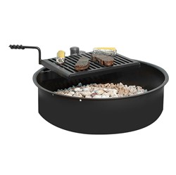 	Swivel Grate Fire Ring for Campgrounds - 300 sq. inch Cooking Surface