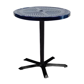 Pedestal Table - Plastic Coated Metal - Bar Height - Perforated	