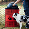 TR32PERF-PWS - 32 Gallon Perforated Paws Design Trash Receptacle For Dog Parks With Plastic Dome Top And Liner Included