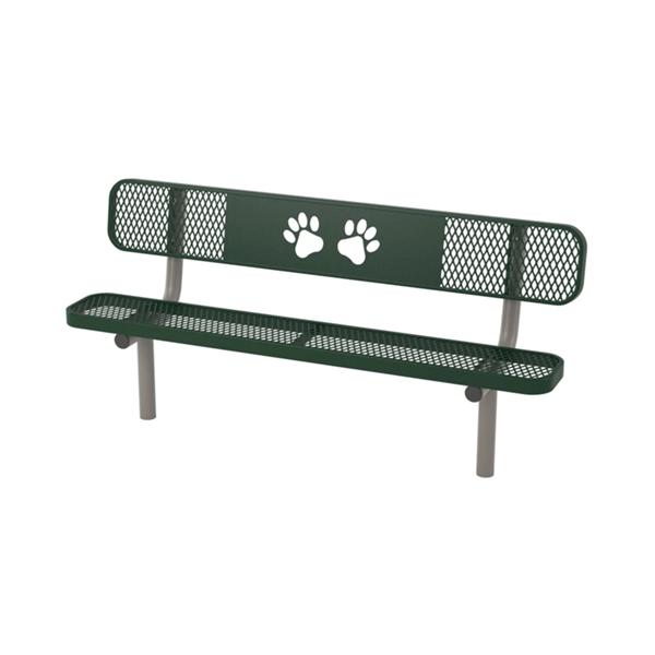B6WBULP-PWS - 6 Ft. UltraLeisure Paws Design Dog Park Bench - Inground