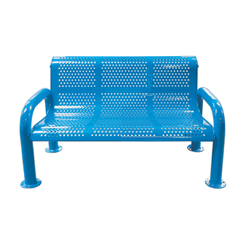 Perforated Park Bench With Steel U-Legs