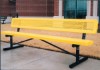 Picture of Innovated Perforated Style Thermoplastic Coated Steel 6 Foot Bench with Back