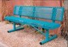 Picture of 6 ft. Bench with Back - Thermoplastic Coated Steel - Rolled Expanded Metal - Regal Style 