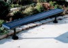 8 Ft. Bench Without Back - Thermoplastic Coated Steel - Expanded Metal - Surface Mount