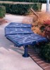 Picture of 3 Seat Convex Bench without Back - Thermoplastic Coated Steel - Expanded Metal - Surface Mount