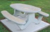 Picture of Oval Concrete Picnic Table - Bolted Concrete Frame