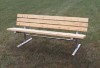 6 Ft. Wooden Bench With Back - Galvanized Tube - Portable