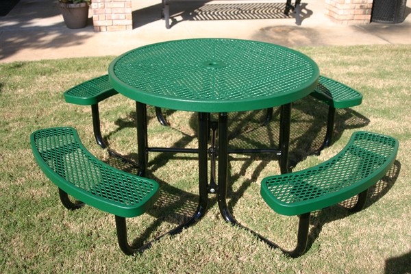 Picture of Round Thermoplastic Steel Picnic Table  - Ultra Leisure Style - Portable 