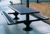 Picture of Regal Double Pedestal Rectangular Thermoplastic Steel 8 Foot Picnic Table