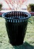 Picture of 32 Gallon Crown Trash Can with Flared Top Ribbed Steel - Liner and Flat Top 