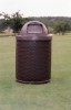 Picture of 32 Gallon Trash Can with Dome Top - Plastic Coated Expanded Metal - Portable