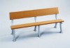 8 Ft. Recycled Plastic Bench With Back - Silver Frame - Surface Mount