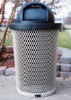 32 Gallon Plastic Coated Expanded Metal Tapered Trash Receptacle