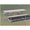  6 Ft. Rectangular Wooden Picnic Table - 1 5/8" Welded Frame - Portable