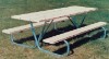 Picture of 8 ft Wooden Rectangular Picnic Table - 1 5/8" Bolted Frame - Portable