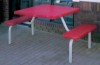 Square Powder Coated Metal Picnic Table - Portable