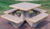 Square Concrete Picnic Table - Portable