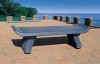 Picture of 6 Ft. Bench without Back - Curved Concrete - Portable