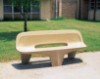 Picture of 77" Contour Tripod Bench with Back - Concrete - Portable