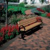 6 Ft. Recycled Plastic Hoop Bench With Back - Steel Frame - Surface Mount